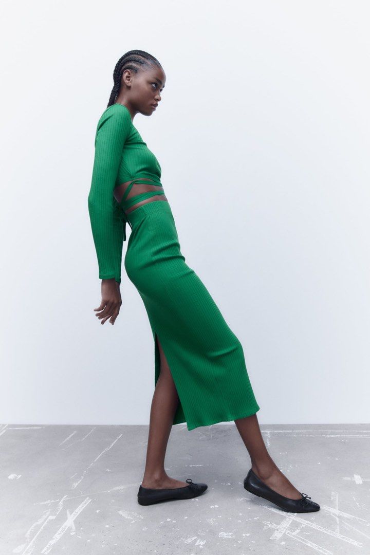 Crop top and skirt set zara shop