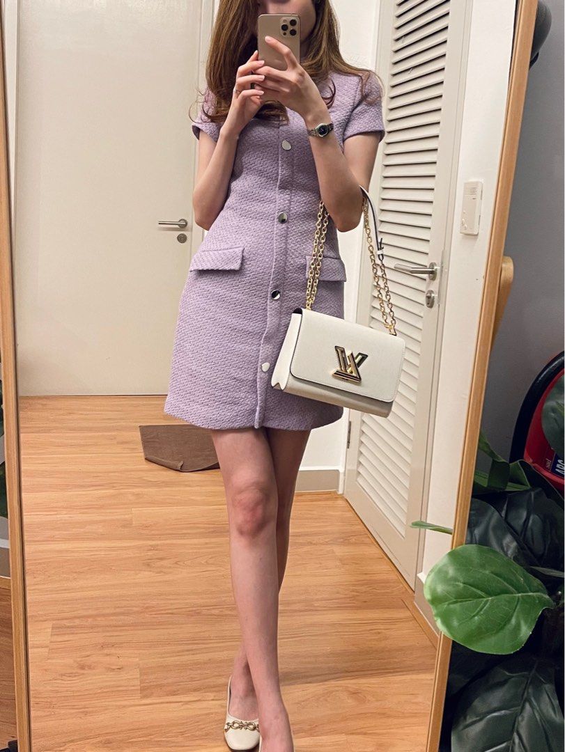 Zara purple sale tweed dress