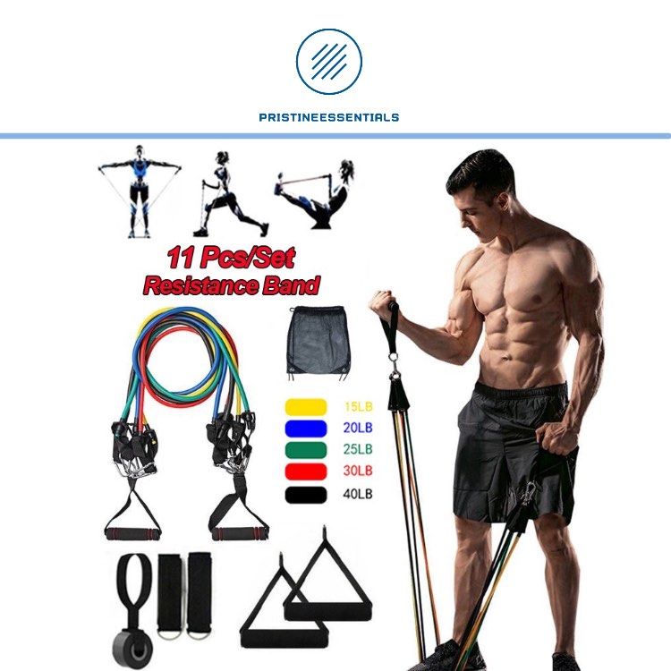 11 Set Variable Resistance Band, Sports Equipment, Exercise & Fitness, Toning & Stretching