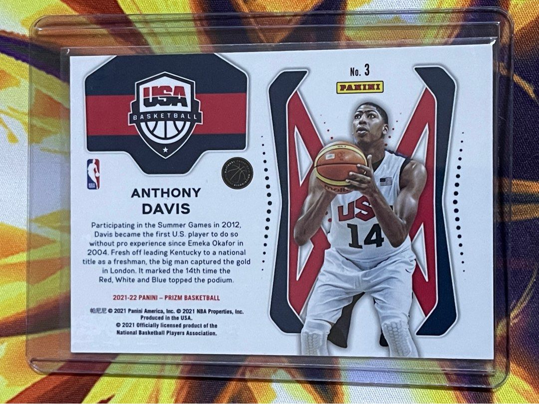 2021-2022 NBA Panini Prizm Basketball Card Anthony Davis 'USA