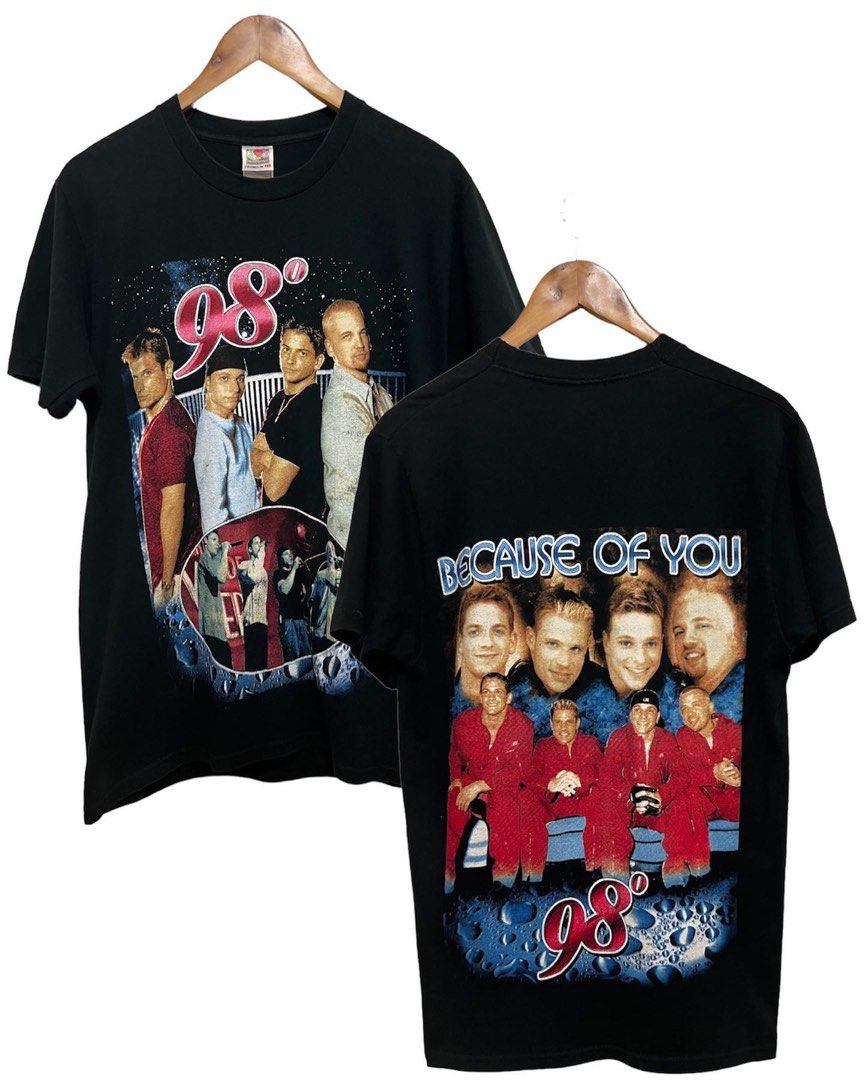 90s 98 DEGREES BECAUSE OF YOU RAP TEE, Hobbies & Toys, Memorabilia &  Collectibles, Vintage Collectibles on Carousell