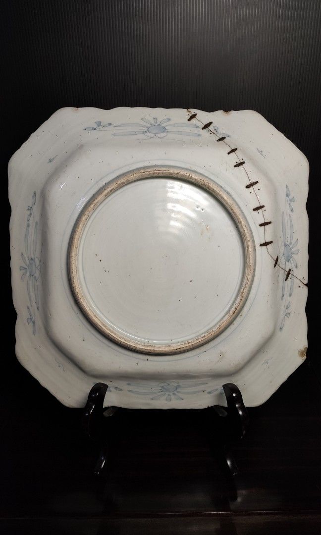 早期日本百年歷史瓷器-江戶時代古伊萬里大皿（有歷史補釘） 磁器/瓷器