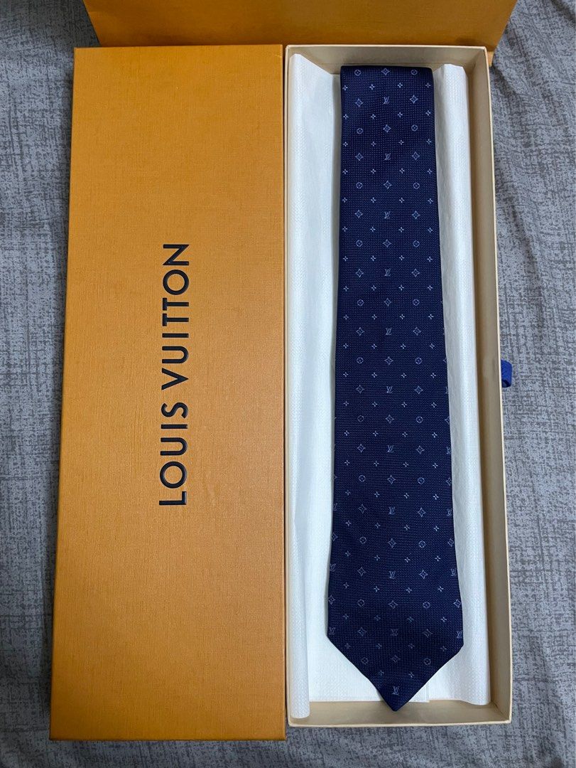 Lv Louis Vuitton Monogram Tie Navy Tie