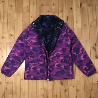 A Bathing Ape Reversible Down Jacket Purple Camo Blue Camo Mens M Size Used