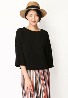 A For Arcade Nanda Oversized Top, Black