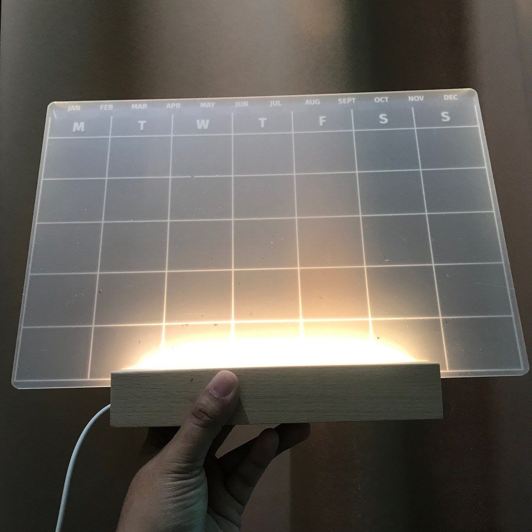 Acrylic Dry Erase Board Calendar with LED Light Hobbies Toys