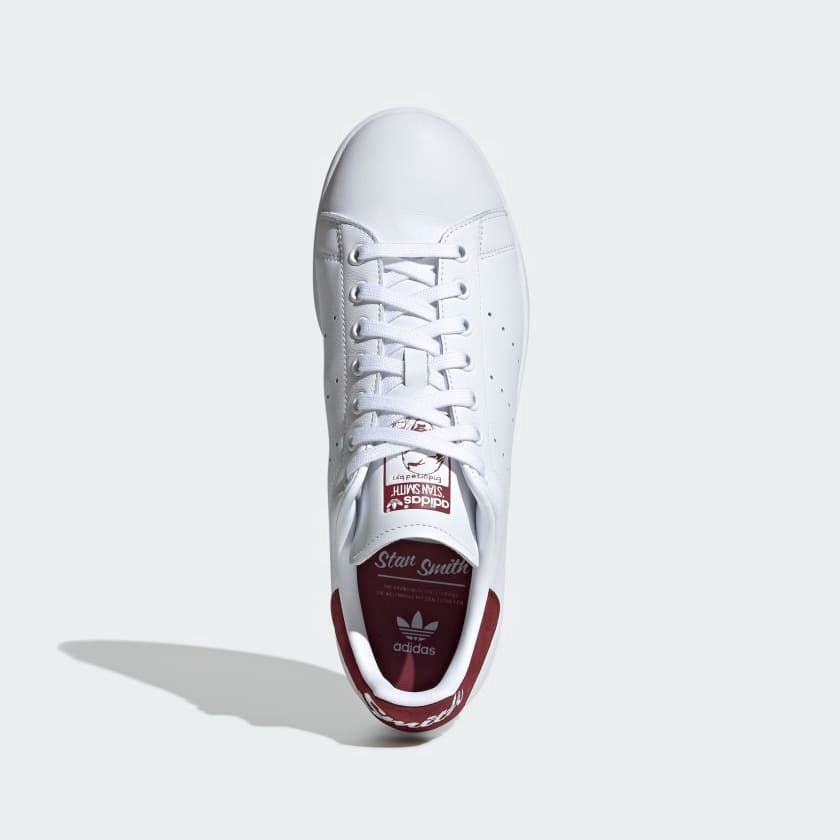 adidas Stan Smith Shoes White Burgundy Men s Fashion Footwear