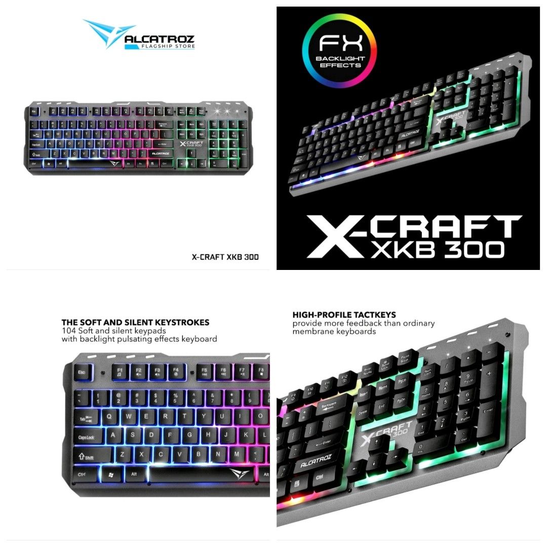 Alcatroz XCraft XKB 300 Spill Proof Gaming with FX Backlight