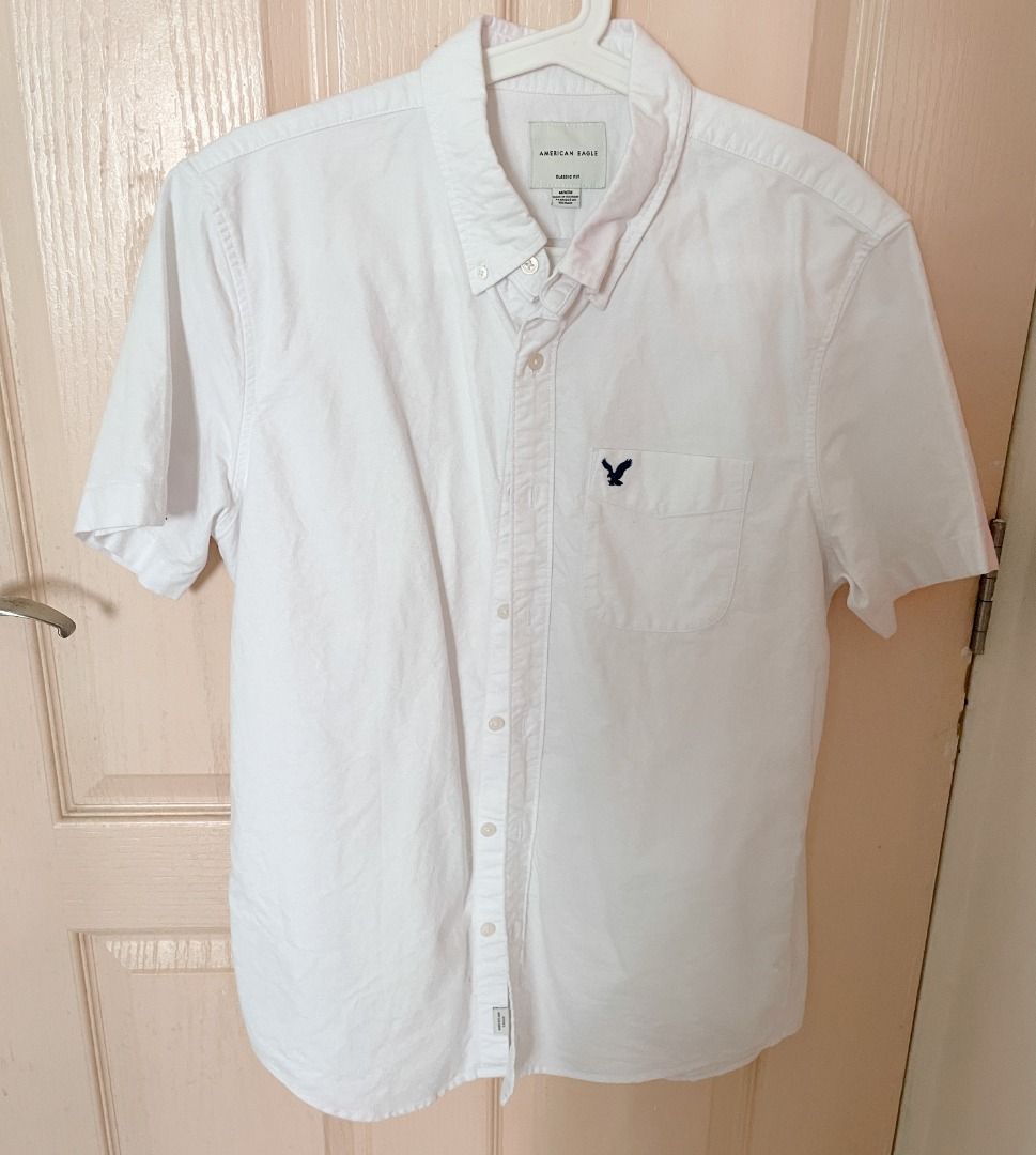 White short sleeve button down best sale