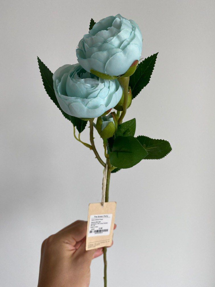 Artificial silk flowers green pantry, red and blue carnation and blue