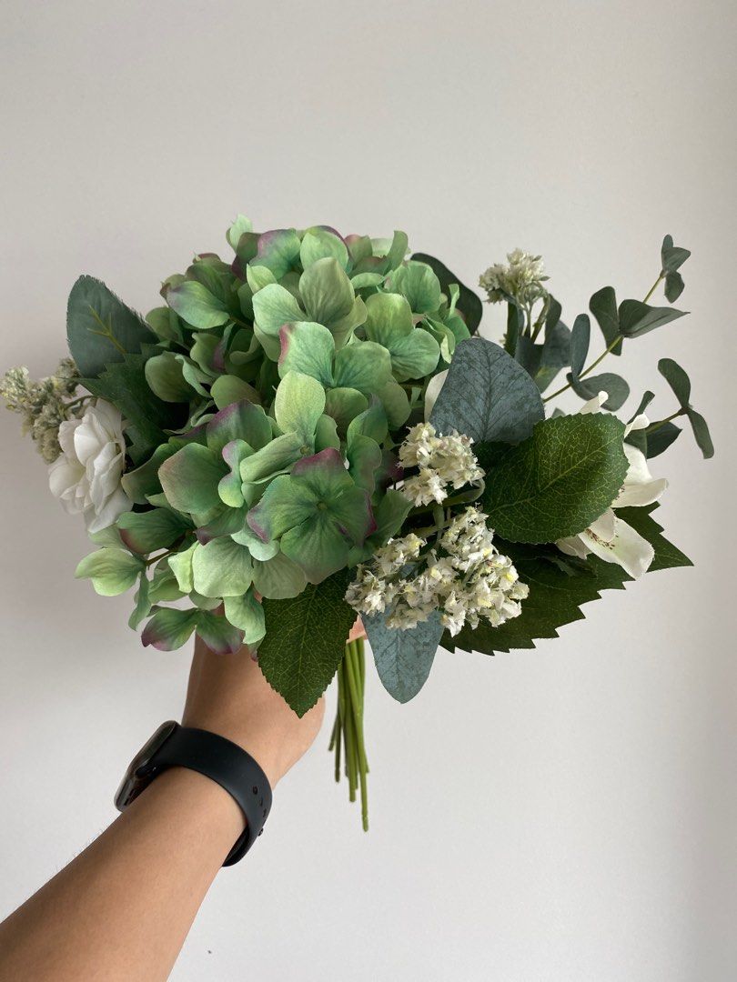 Artificial silk flowers green pantry, red and blue carnation and blue