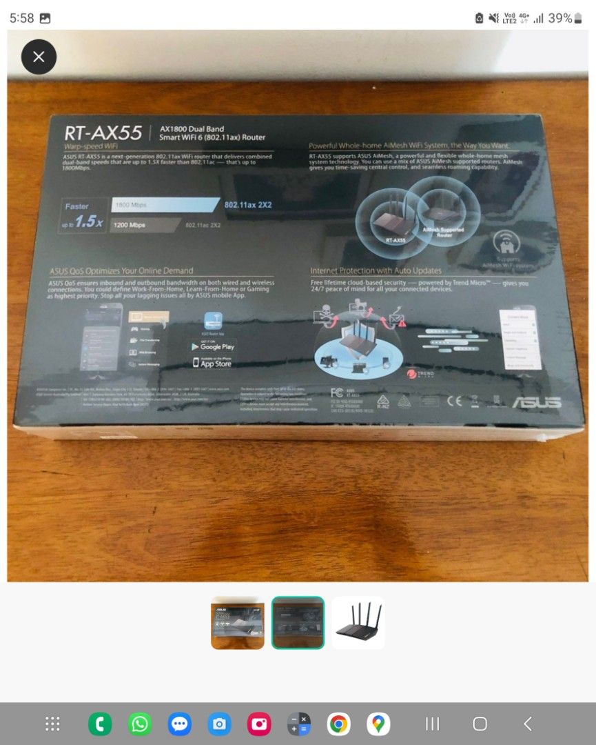 Asus RT-AX55 router m1, Computers & Tech, Parts & Accessories ...