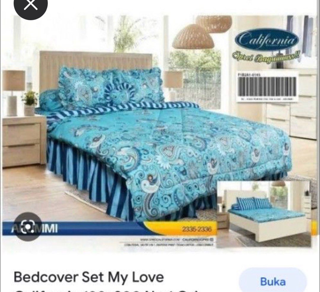 HARGA PAS ONLY, Bed cover only siap pakai sudah laundry, Perabotan