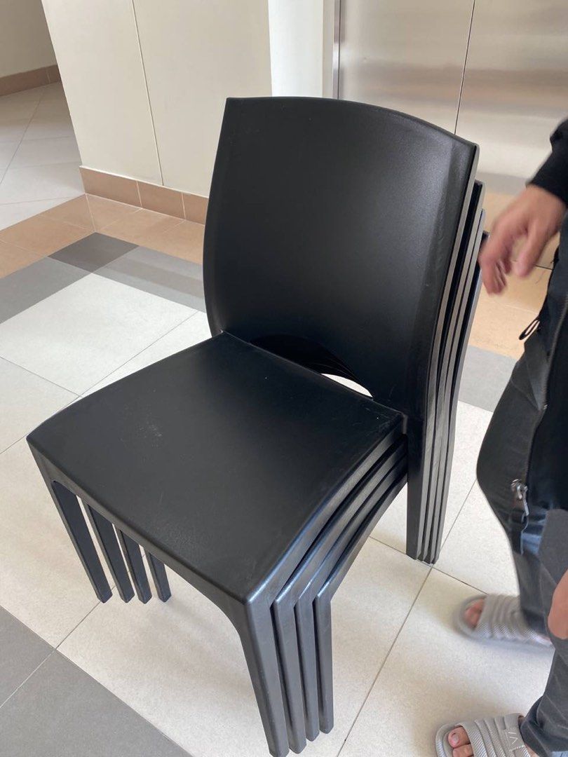 Uratex Brooklyn Black Monoblock Chairs, Furniture & Home Living