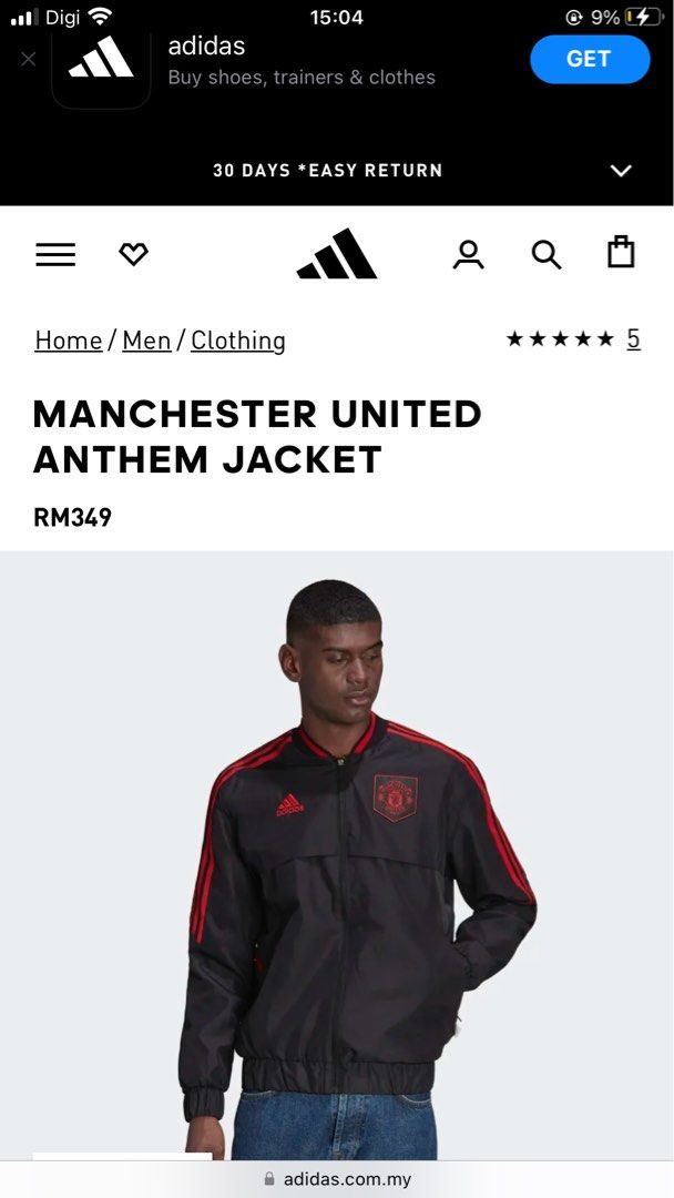Black adidas Manchester United FC Presentation Jacket - JD Sports Global