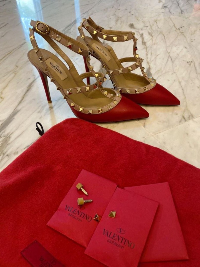 Red valentino cheap studded heels