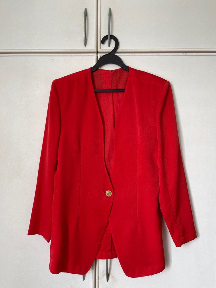 Red gold sales button blazer