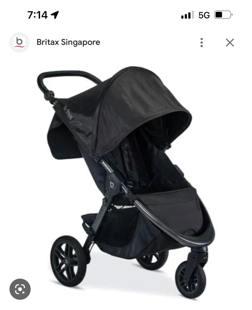  Britax B-Free Stroller, Frost - All Terrain Tires - Adjustable  Handlebar - One Hand Fold - Large UV50 Canopy : Baby