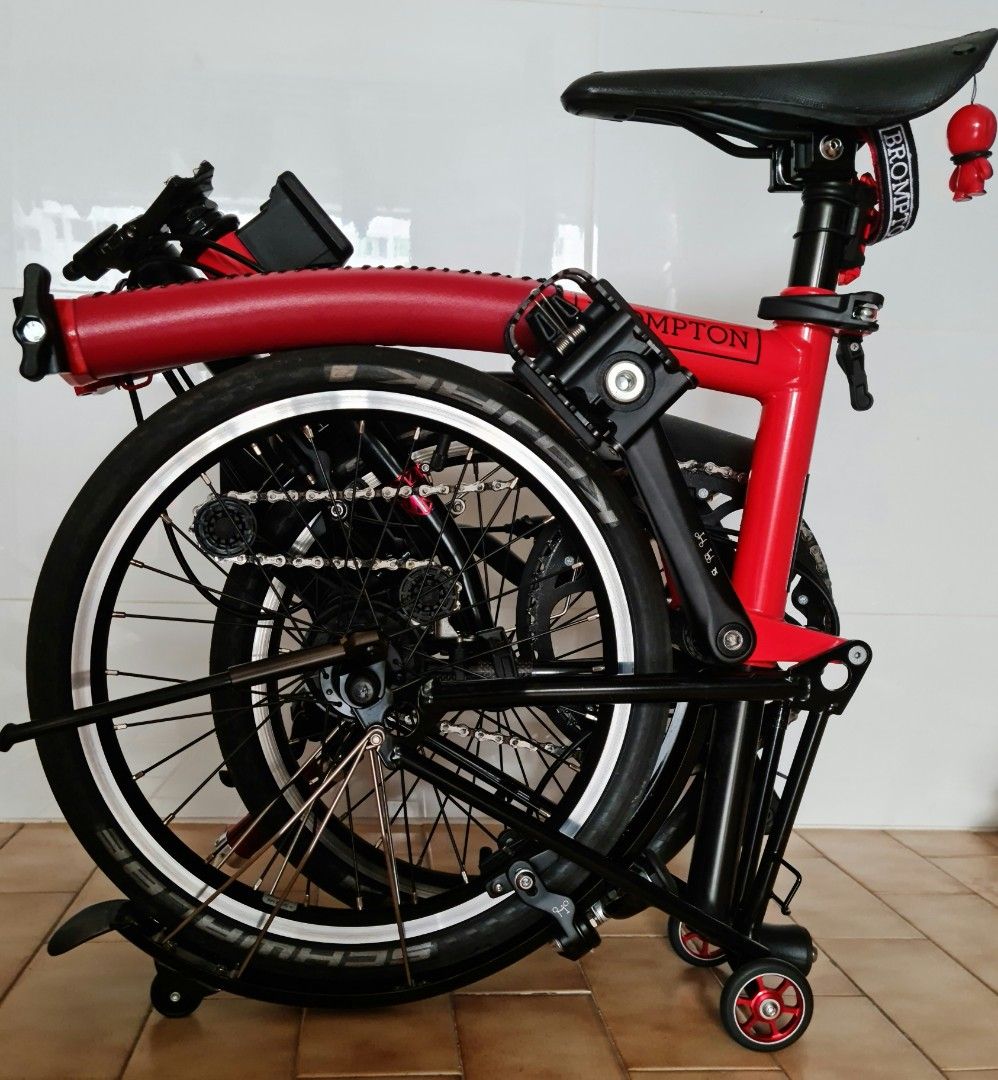 Brompton red rocket titanium new arrivals