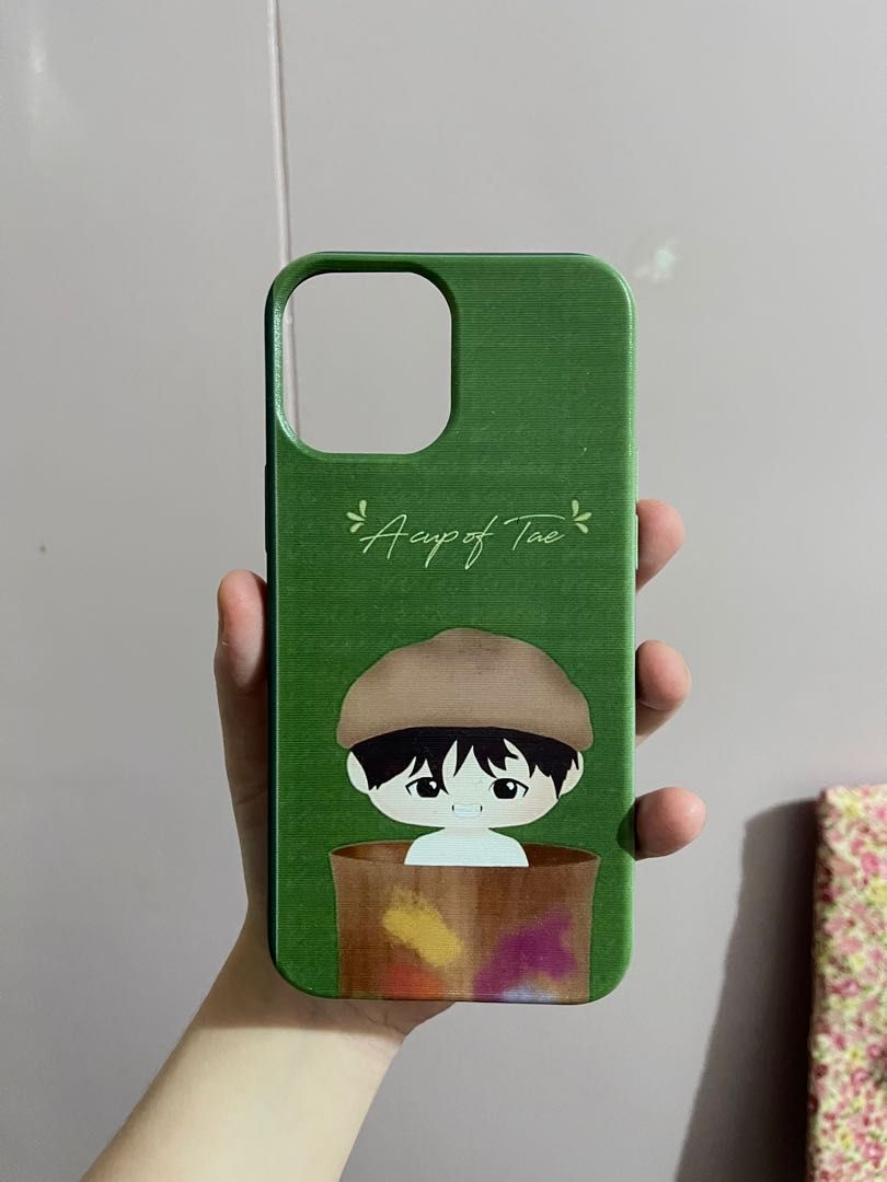 BTS Taehyung Phone Case Iphone 12 Pro Max (Category: Cases & Sleeves) located in Paranaque City. Submitted by mingyuwonie (Listing ID 1208253283, Image 1). Description: Cup of Tae (Taehyung) Iphone Case only used for 2 weeks, can ask for more photos - fanmade merchandise - sdd ggx flash lbc for delivery - bpi & gcash for payment - ❌ sensitive buyers Loc: metro mnl.