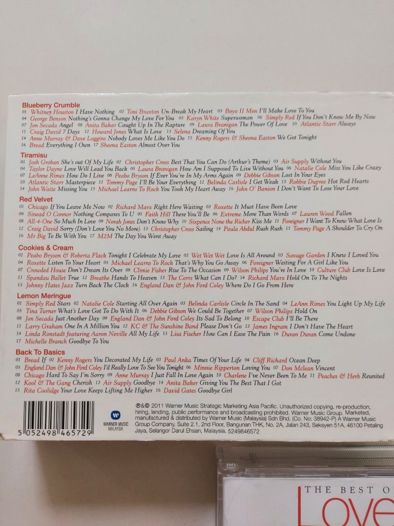 (Reserved) CD The Best of Love Songs 6 CD set