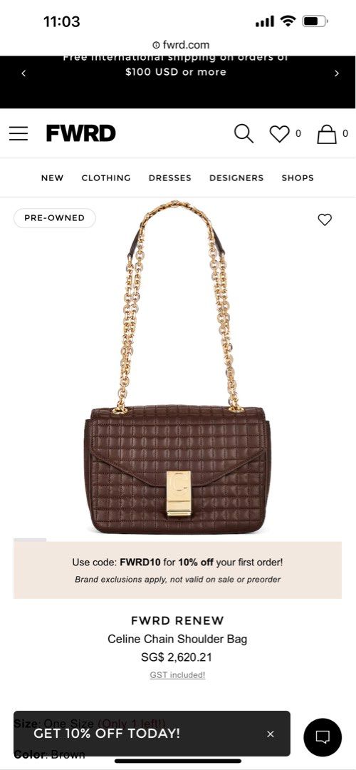 Medium c bag in shiny calfskin top