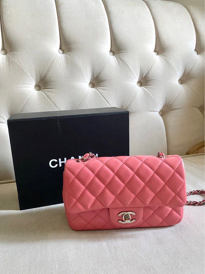 Chanel Pink Mini 8 Flap Lambskin Holo 16, Luxury, Bags & Wallets On  Carousell