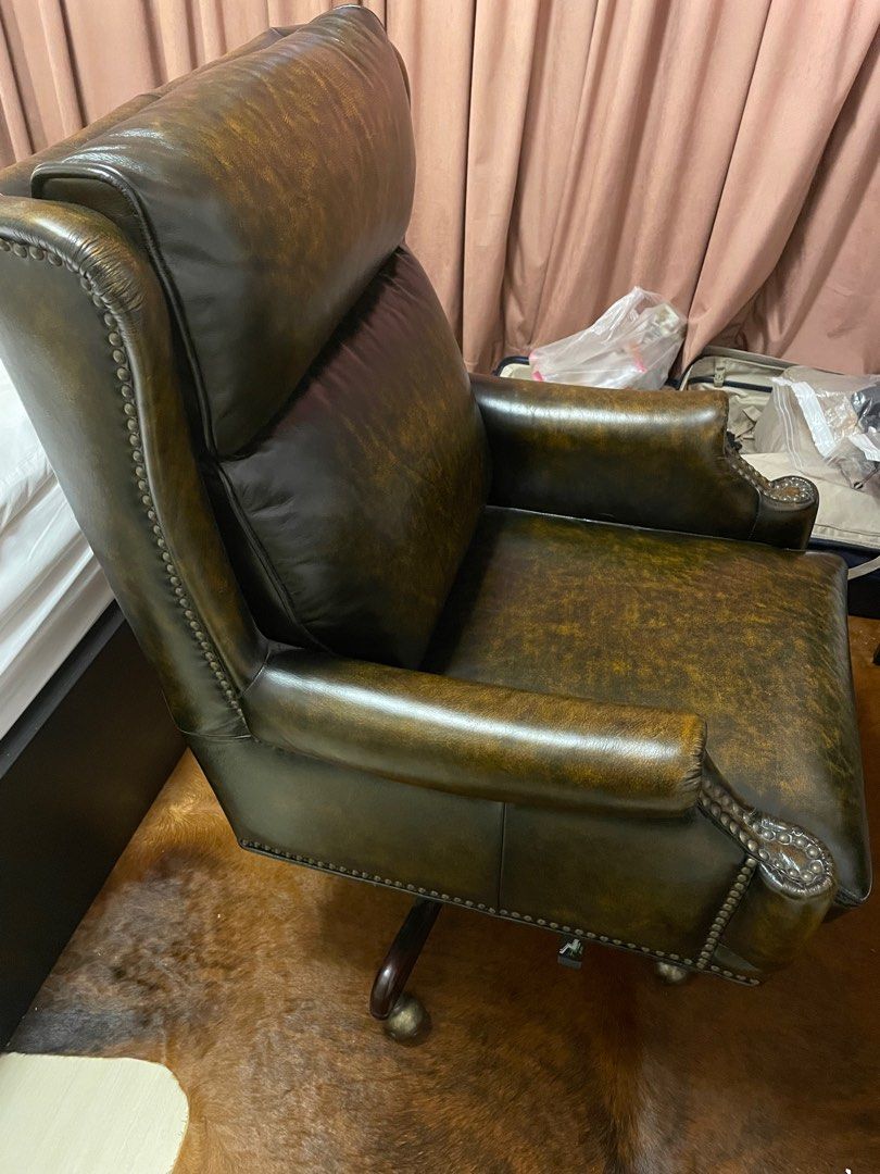 Chesterfield Leather Director s Chair Furniture Home Living