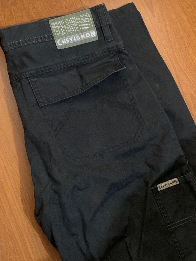 Chevignon black cargo pants, Women's Fashion, Bottoms, Jeans on Carousell