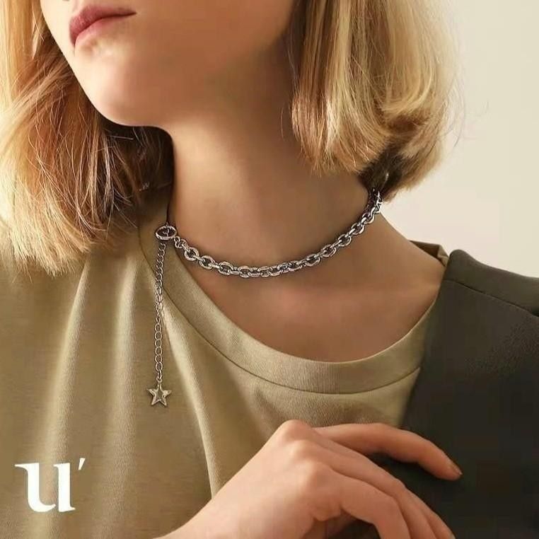 Thick silver choker new arrivals