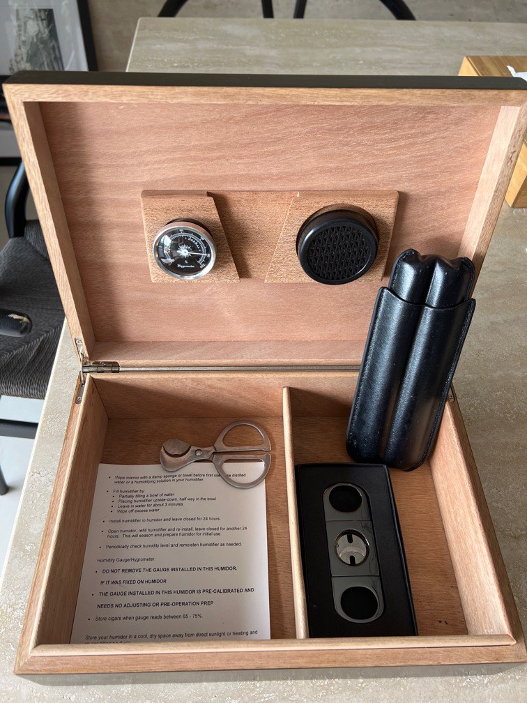 Cigar humidor box with accessories, Photography, Photography