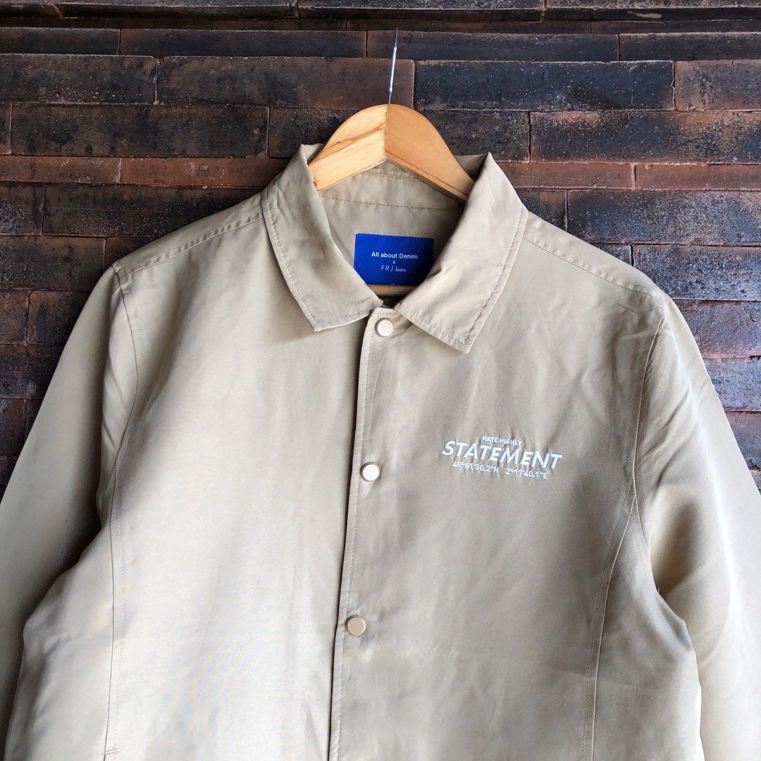 Coach Jacket All about denim D FRJ Jeans Original Second, Fesyen Pria, Pakaian , Baju Luaran di