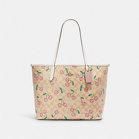 Coach cherry tote hotsell
