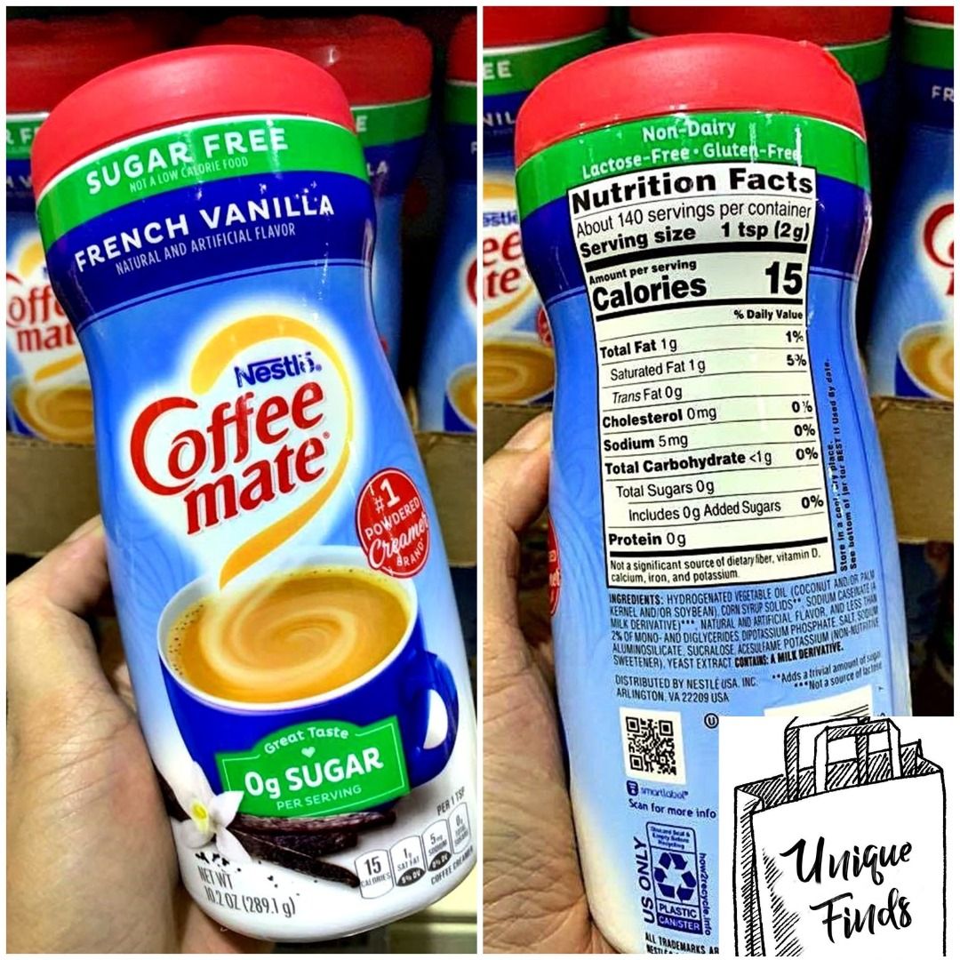 Coffee Mate Creamer Sugar Free French Vanilla Diabetic Keto Low