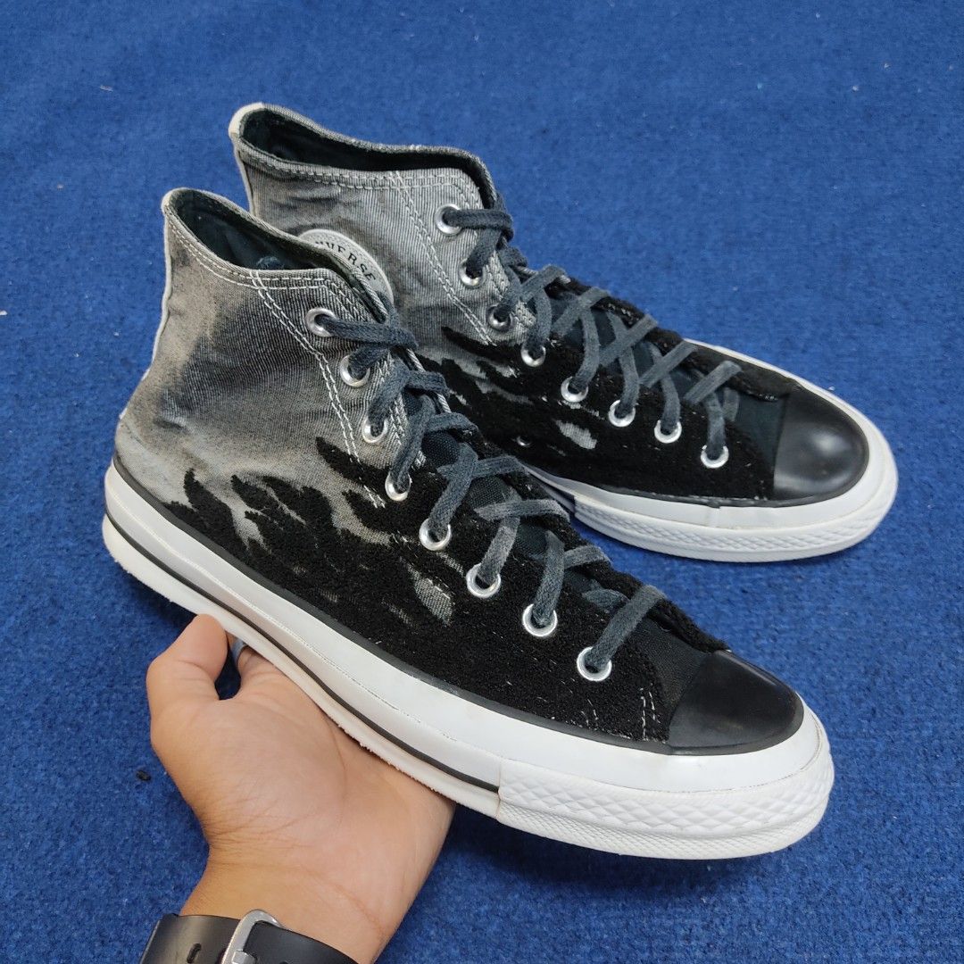 CONVERSE BLACK FLAME 8.5 UK Men s Fashion Footwear Sneakers on