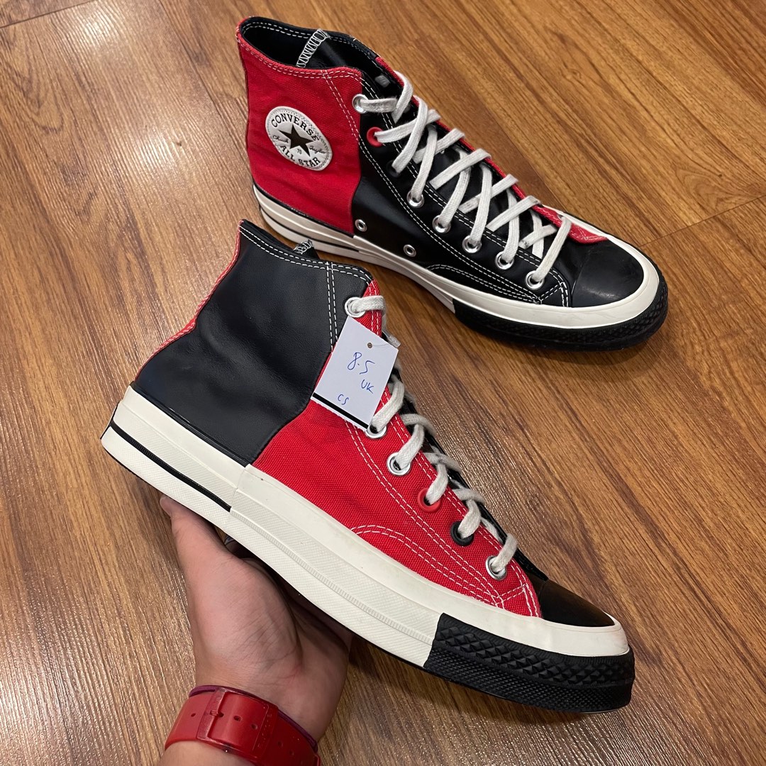 Converse Restructured Chuck 1970 Rivals High Top Red Black Leather