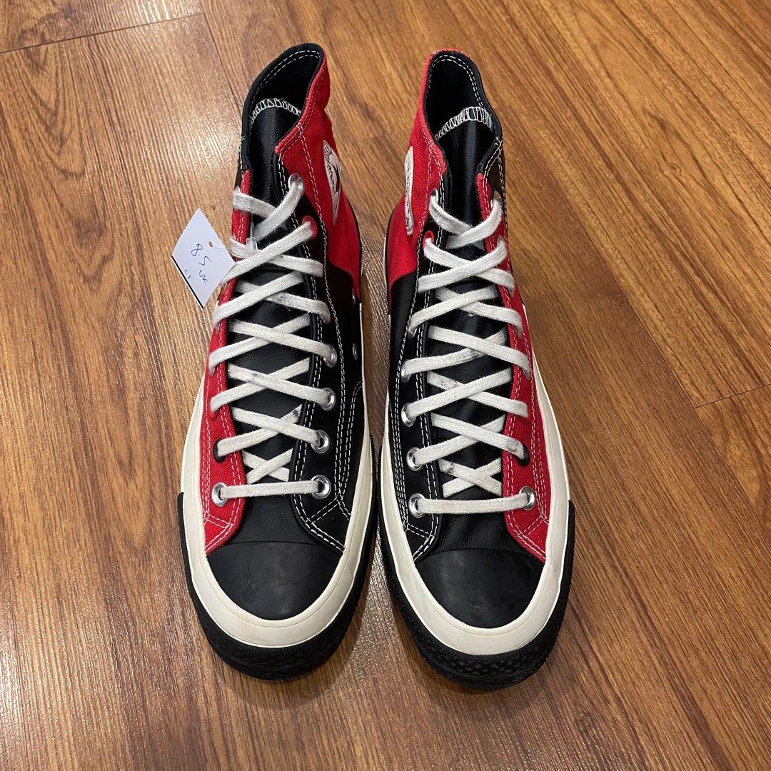 Converse Restructured Chuck 1970 Rivals High Top Red Black Leather