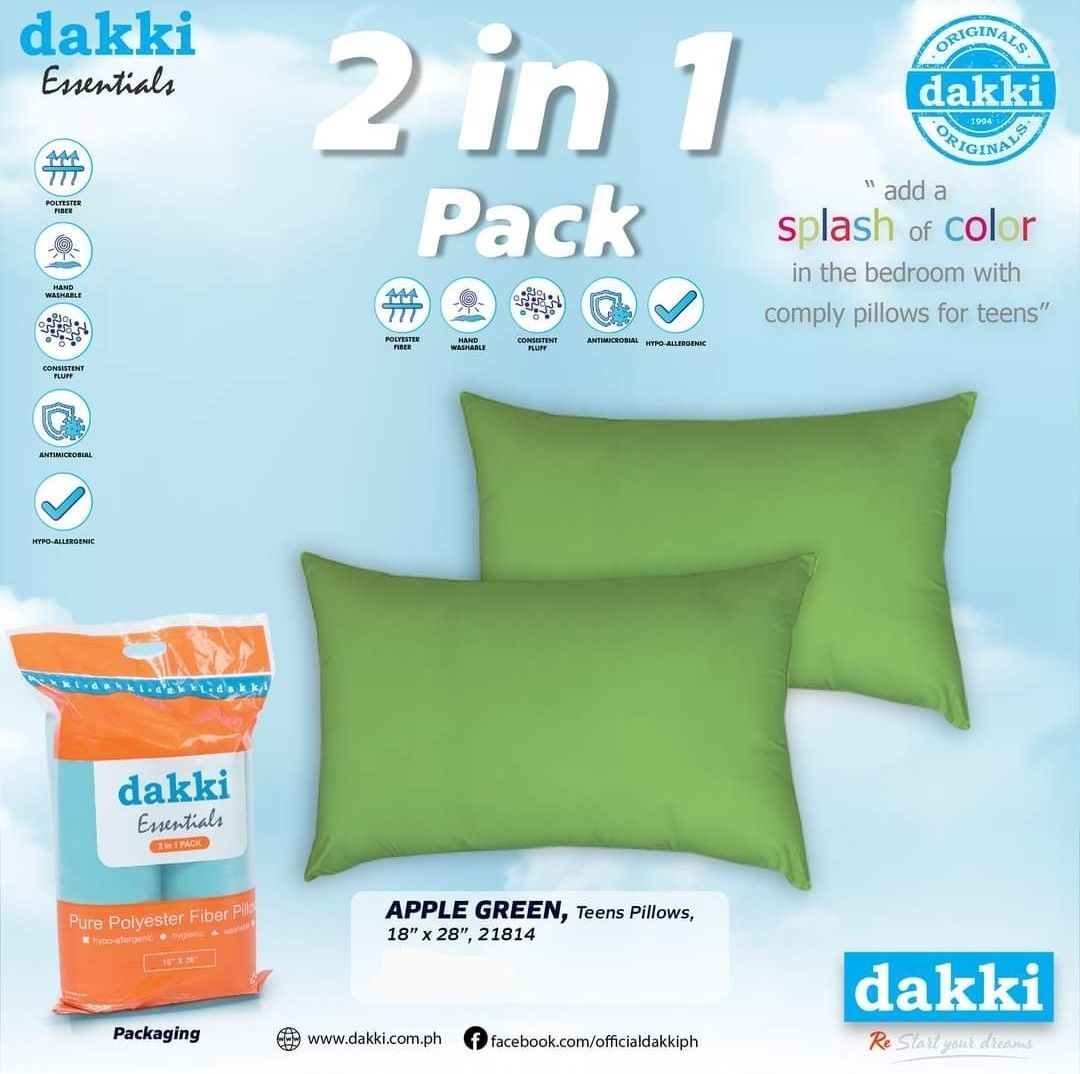 Dakki Plain Pillows 2in1 Pack Furniture Home Living Bedding