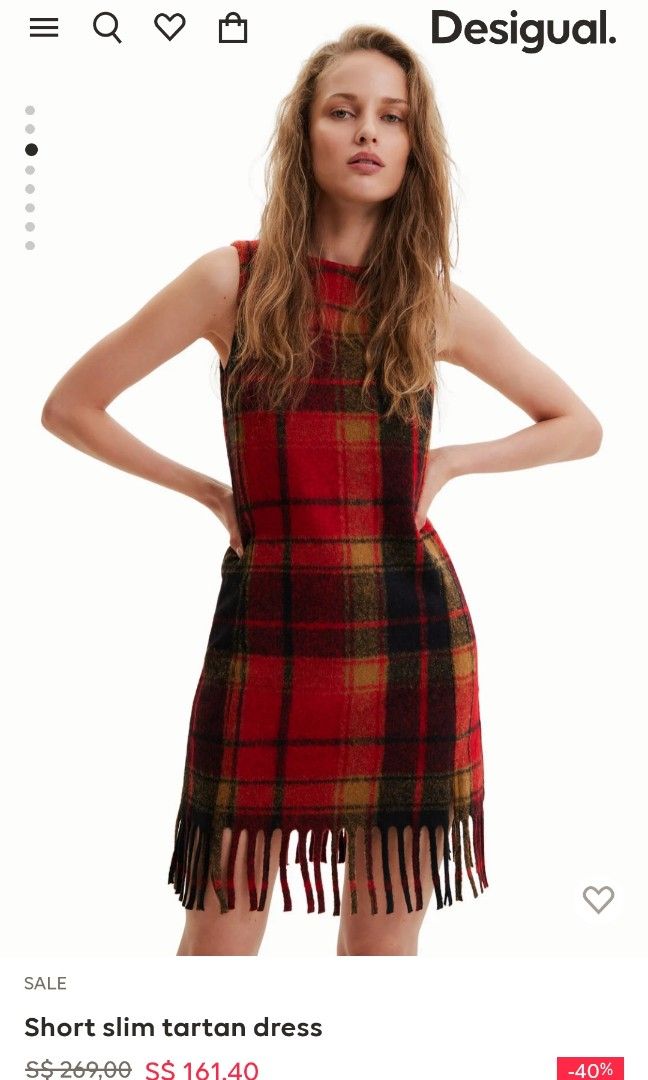 Red discount tartan dress