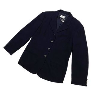 Vintage DKNY 100%羊毛 古著西裝外套 深藍色