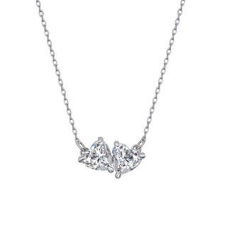 Double heart moissanite diamond necklace wg plated with gra certificate pre-order