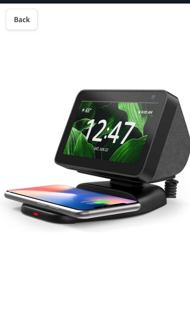 Echo Show 5 Stand with Wireless Charging, Adjustable Mount