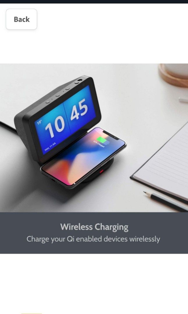 Echo Show 5 Stand with Wireless Charging, Adjustable Mount