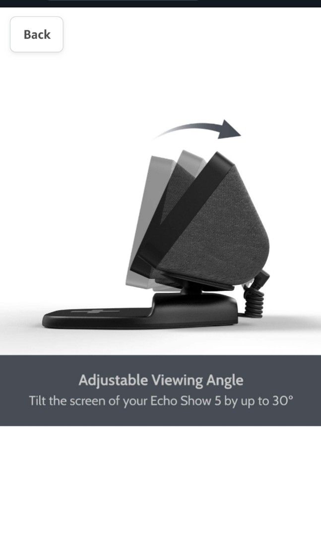 Echo Show 5 Stand with Wireless Charging, Adjustable Mount