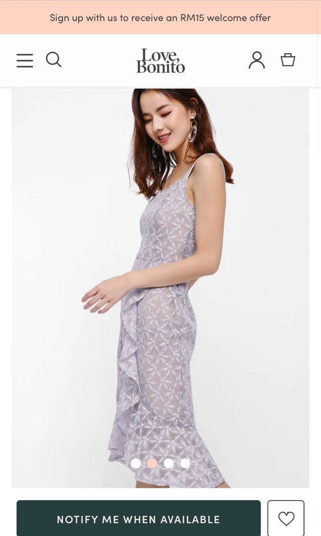Elseth lace ruffle hem dress cheap