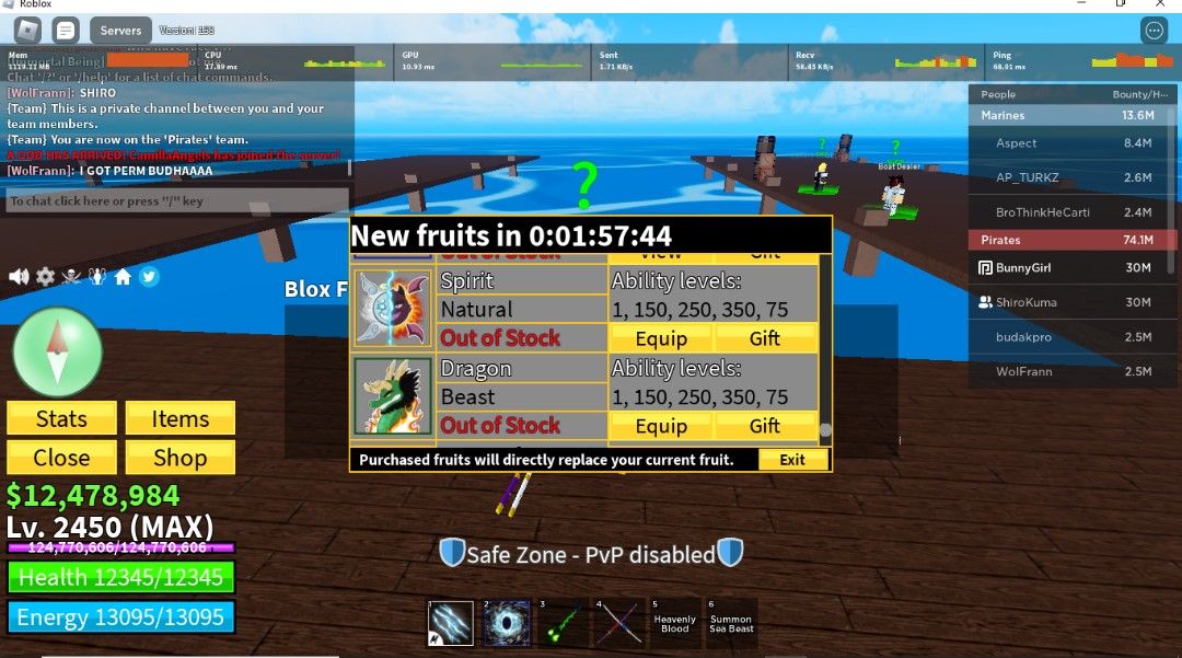 Full Stacked Blox Fruits Account With Admin Title, Video Gaming
