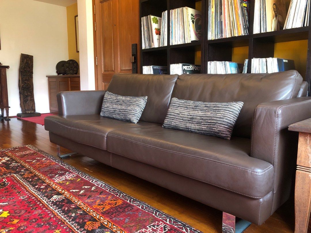 German Made Premium Full Leather Sofa, Furniture & Home Living