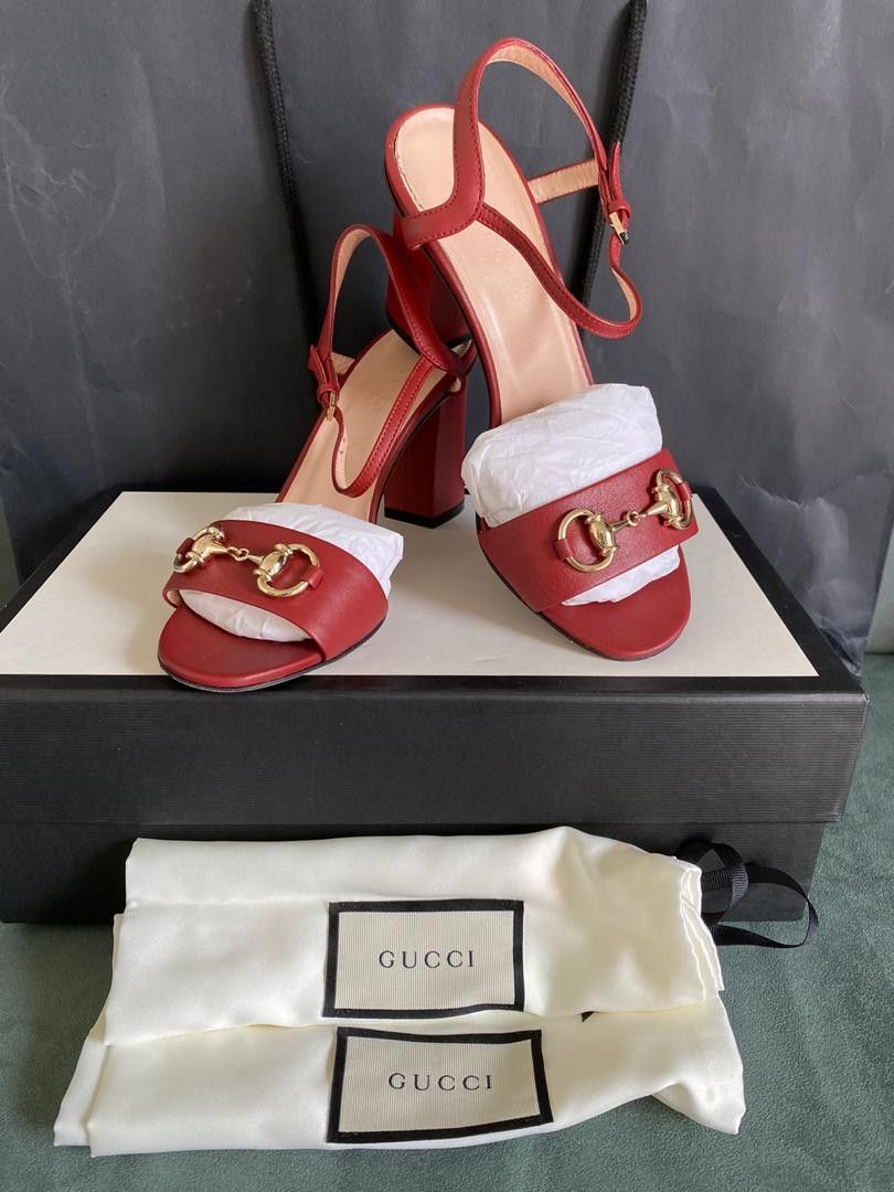 Red gucci heels deals