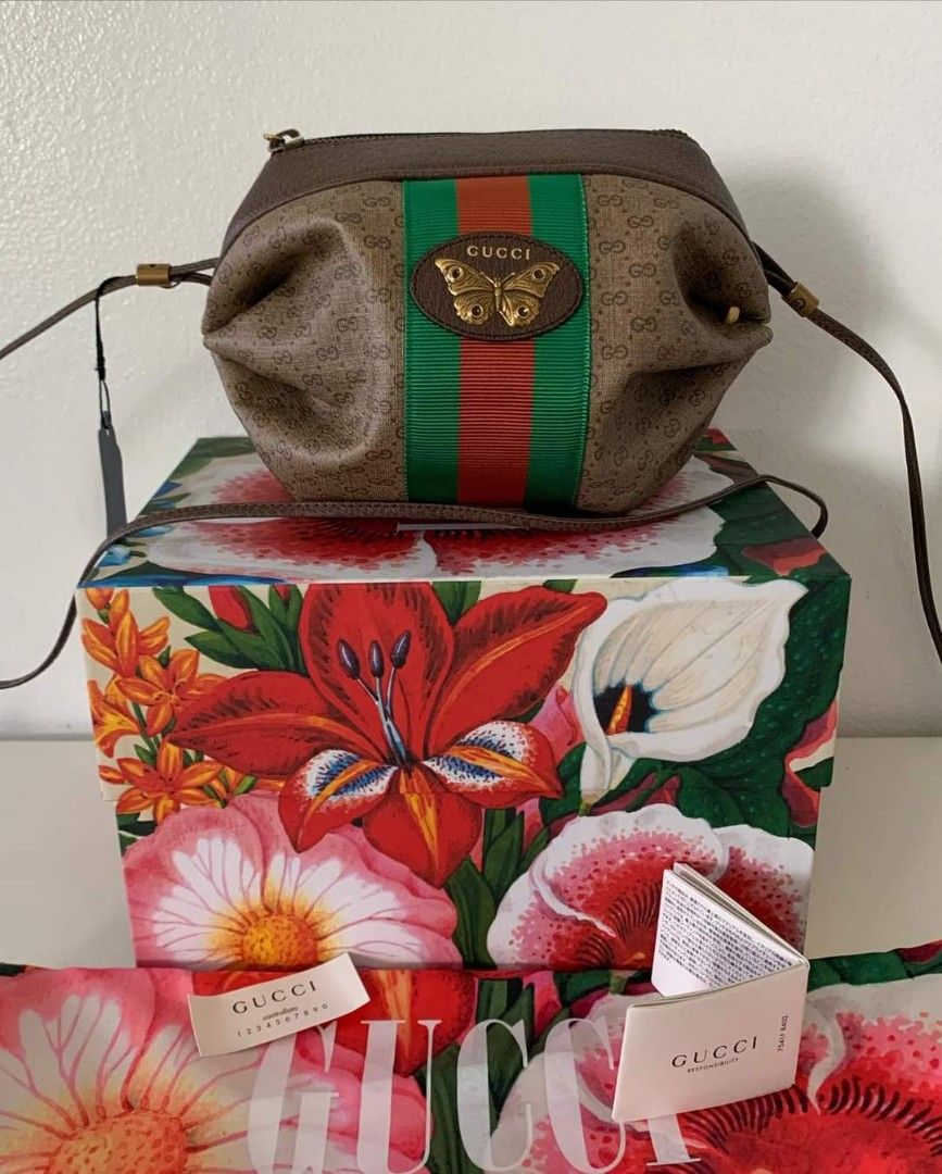 Gucci Web Butterfly Crossbody Bag Women s Fashion Bags Wallets Cross body Bags on Carousell