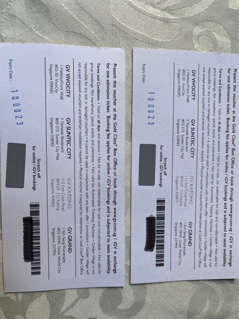 GV Gold Class, Tickets & Vouchers, Vouchers on Carousell